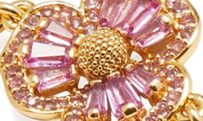 Shop Kate Spade Fleurette Cubic Zirconia Station Bracelet In Gold Multi