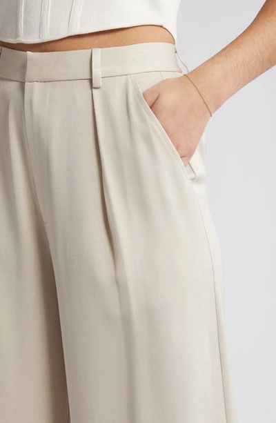 Shop Rue Sophie Jennie High Waist Wide Leg Satin Pants In Grey