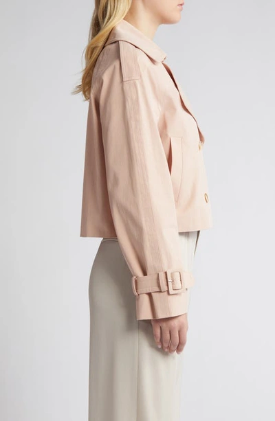 Shop Rue Sophie Enola Crop Trench Coat In Blush