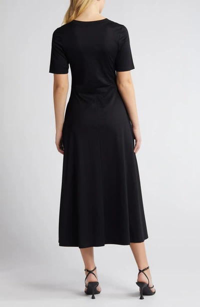 Shop Rue Sophie Hailey Cotton Blend T-shirt Dress In Black