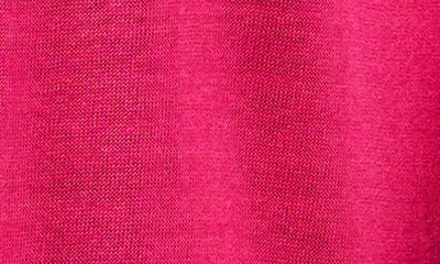 Shop Halogen Side Slit Linen Blend Cardigan In Magenta Red