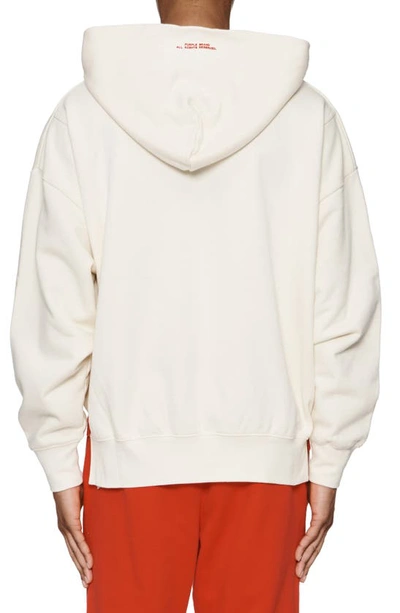 Shop Purple Brand Oversize Fleece Pullover Hoodie In Off White