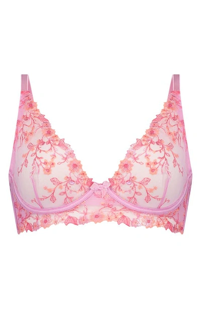 Shop Hunkemoller Lillia Unpadded Longline Underwire Bra In Pastel Lavender