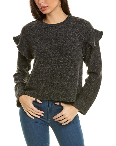 Shop Sol Angeles Brushed Boucle Flounce Pullover In Black