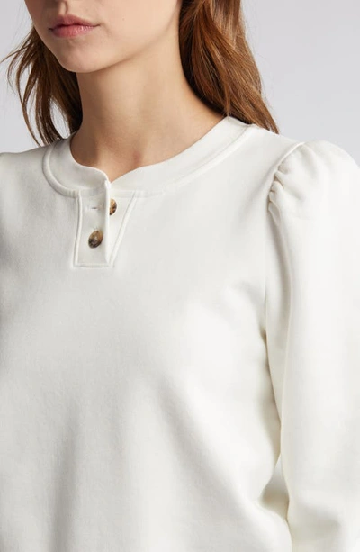 Frame Henley Sweatshirt In White