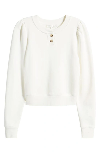 Frame Henley Sweatshirt In White