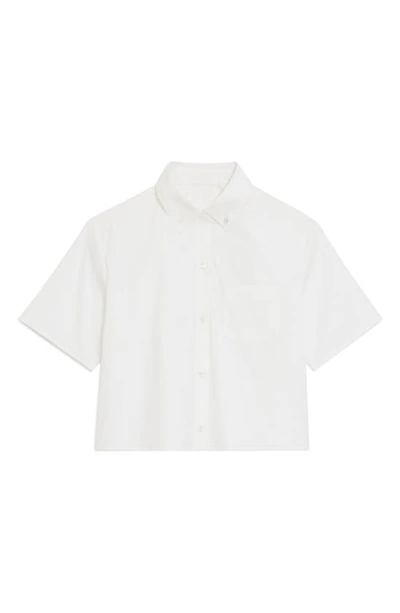 Shop Theory Boxy Crop Shirt In White