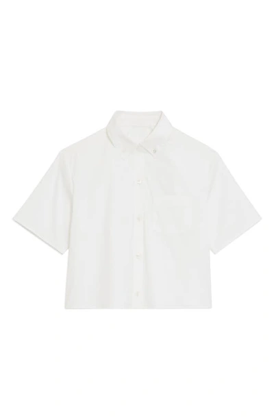 Theory Boxy Button-front Oxford Shirt In White