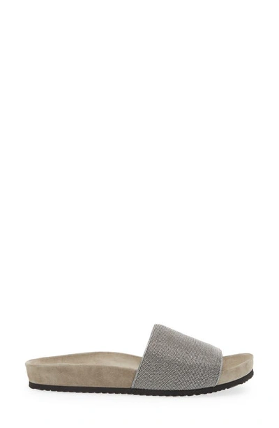 Brunello Cucinelli Monili Band Slide Sandal In Silver