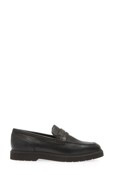 Shop Brunello Cucinelli Monili Trim Leather Loafer In Black