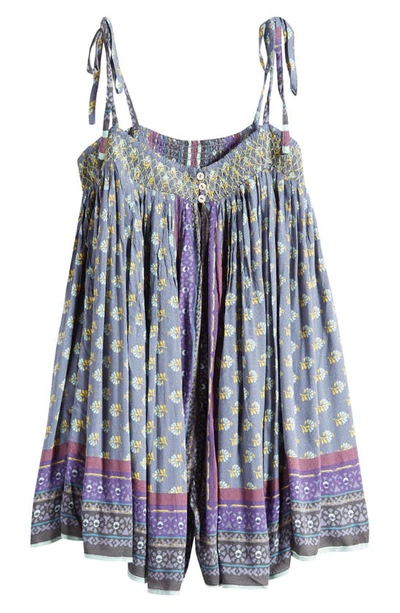 Free People Intimately Fp Rule The World Pajama Romper In Deep Blue Combo