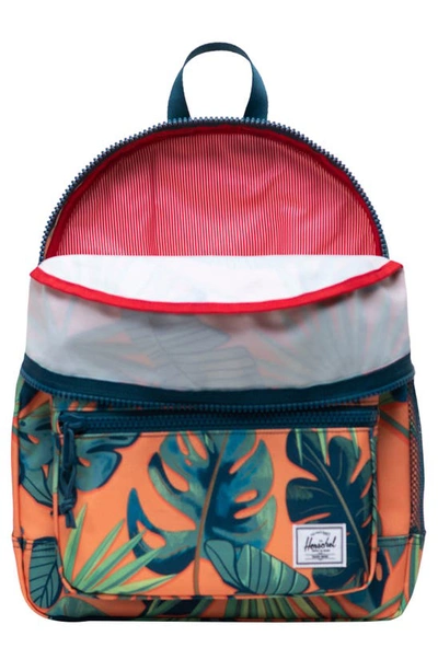 Shop Herschel Supply Co Kids' Heritage Youth Backpack In Tangerine Palm Leaves