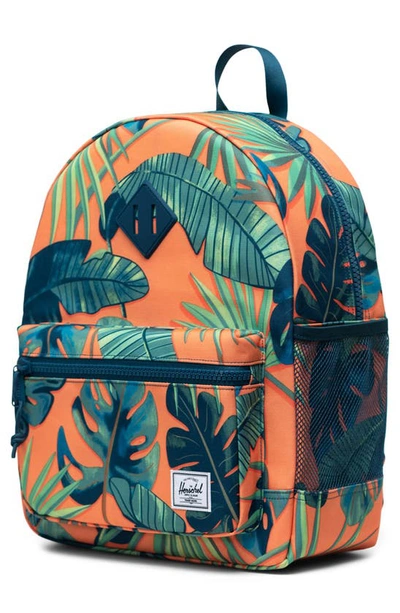 Shop Herschel Supply Co Kids' Heritage Youth Backpack In Tangerine Palm Leaves