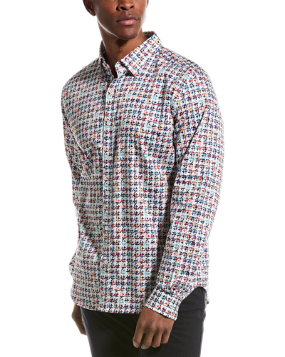 Shop Robert Graham Nathan Tailored Fit Woven Shirt In White