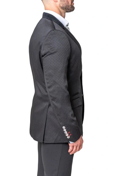 Maceoo Socrates Black Geometric Sport Coat In Black