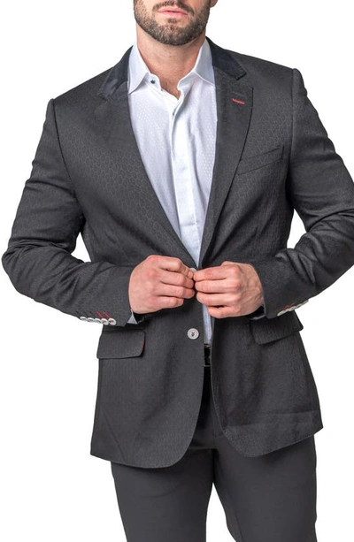Maceoo Socrates Black Geometric Sport Coat In Black