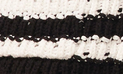 Shop Halogen Stripe V-neck Cardigan In Black/ New Ivory