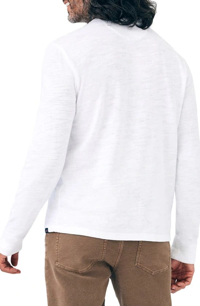 Shop Faherty Sunwashed Long Sleeve Slub Organic Cotton T-shirt In White