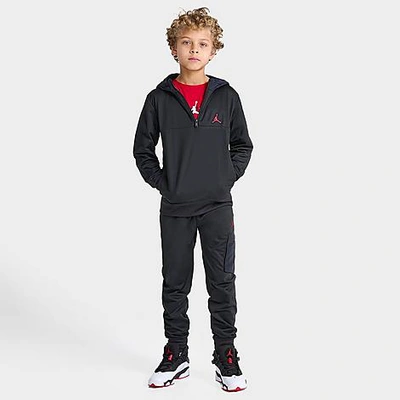 Shop Nike Jordan Kids' Woven Quarter-zip Hoodie And Cargo Jogger Pants Set In Black