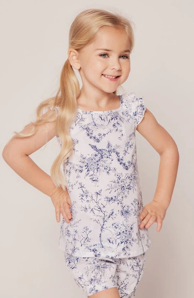 Petite Plume Girls' Timeless Toile Amelie Short Set - Baby, Little Kid, Big Kid In White