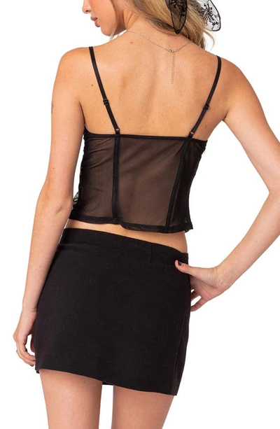 Edikted Sav Split Front Lace Camisole In Black