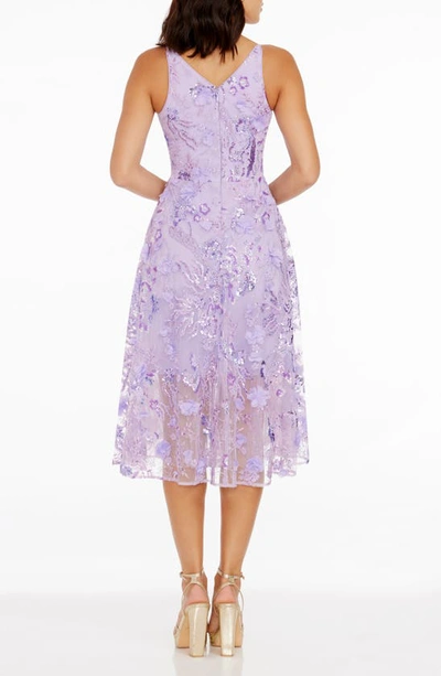Dress The Population Audrey Dress In Lavender Multi