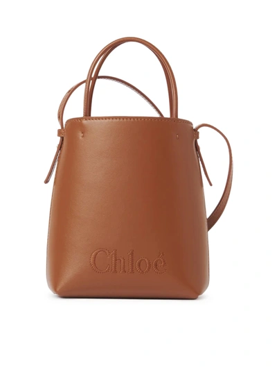 Shop Chloé Sense Micro Tote Bag In Nude & Neutrals