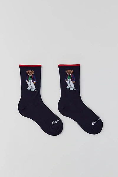 Shop Polo Ralph Lauren Spring Bear Crew Sock In Navy, Women's At Urban Outfitters