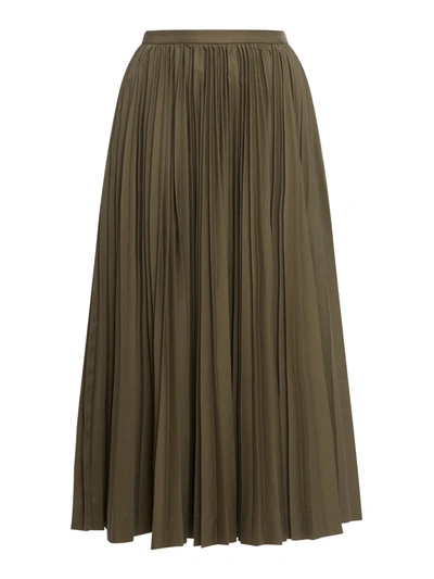 Shop Dior Pleated Skirt In Green