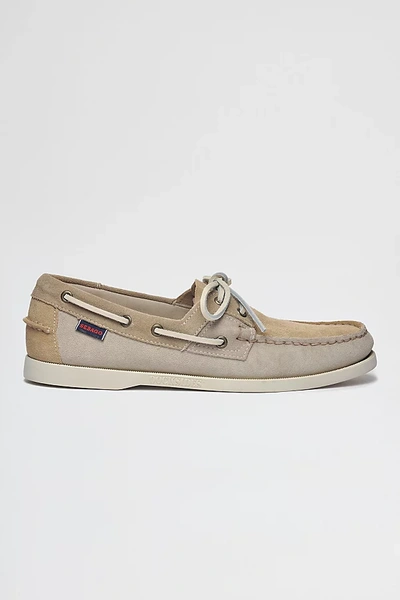 Shop Sebago Rossisland Jib Shadow Suede Boat Shoe In Taupe/sand/cornstalk, Men's At Urban Outfitters