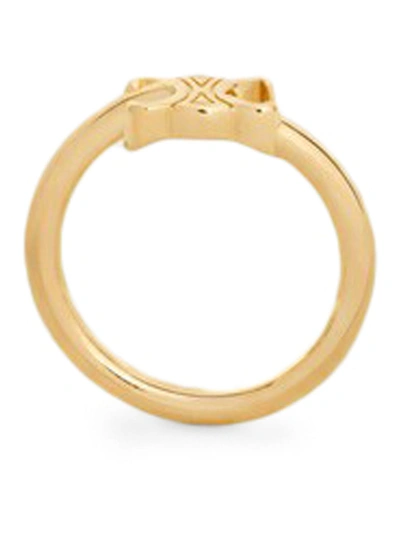 Shop Celine Triomphe Asymmetric Ring In Gold Brass Gold Finish In Metallic