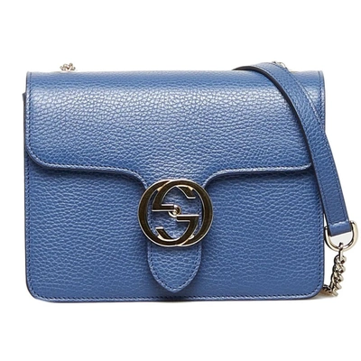 Shop Gucci Blue Leather Crossbody Bag