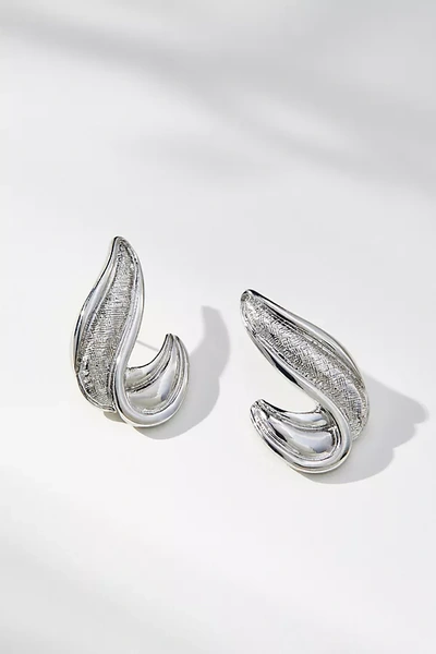 Shop By Anthropologie Metal Swoosh Drop Earrings In Silver