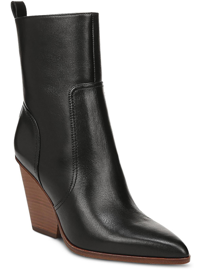 Shop Veronica Beard Logan Womens Leather Zipper Ankle Boots In Black