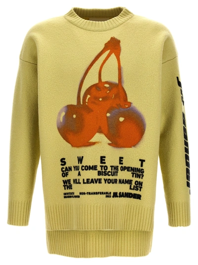 Shop Jil Sander Fashion Show Invitation Sweater, Cardigans Yellow