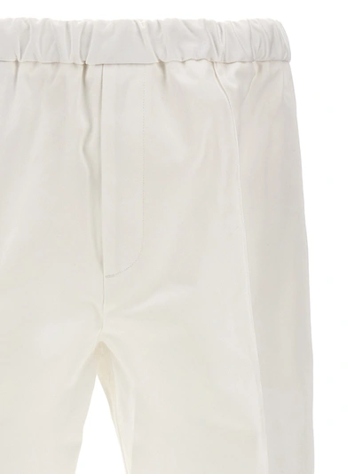 Shop Jil Sander Gabardine Trousers Pants White