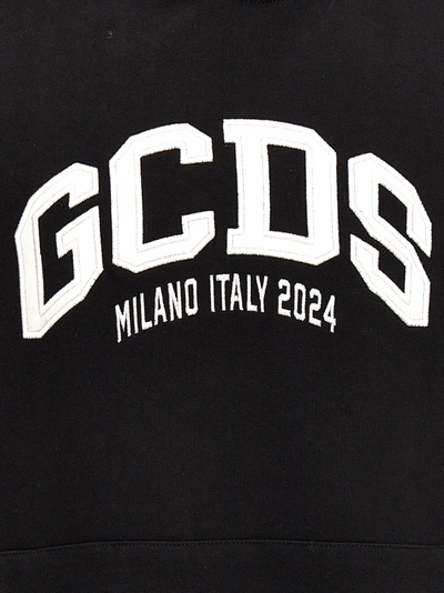 Shop Gcds Logo Embroidery Hoodie Sweatshirt White/black