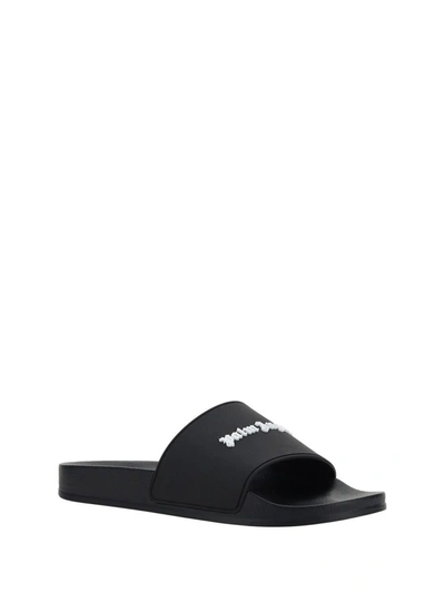Shop Palm Angels Sandals In Black White