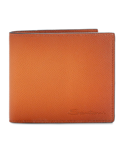 Shop Santoni Leather Ombré Bifold Wallet In Orange