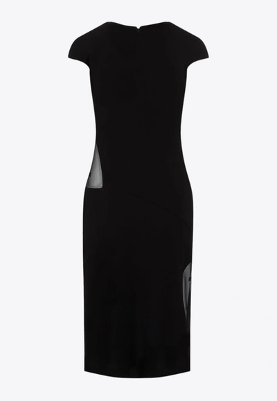 Shop Givenchy 4g Mesh Midi Dress In Black