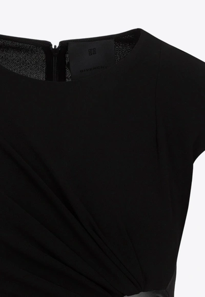 Shop Givenchy 4g Mesh Midi Dress In Black