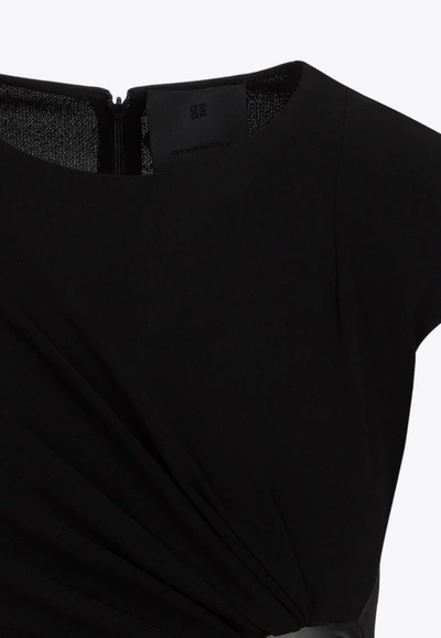 Givenchy Womens Black Semi-sheer Cut-out Woven Midi Dress In Black