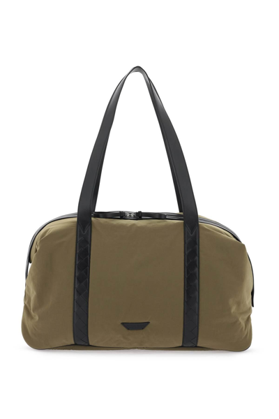 Shop Bottega Veneta Large Weekender Travel Duffel In Khaki