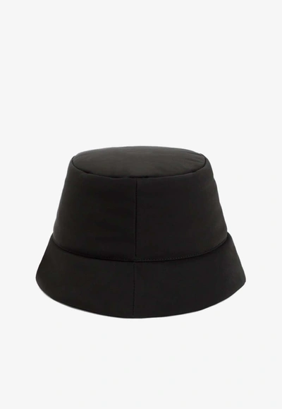 Shop Loewe Anagram Puffer Bucket Hat In Black