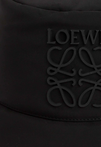 Shop Loewe Anagram Puffer Bucket Hat In Black