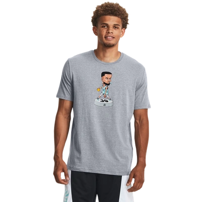 Shop Under Armour Mens  Curry Bobble Head T-shirt In Black/grey