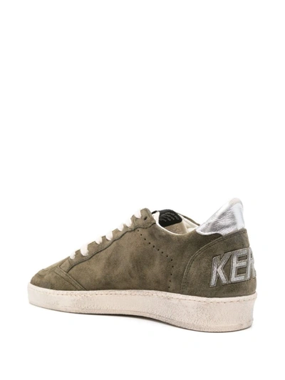 Shop Golden Goose Sneakers In Olive Night/silver