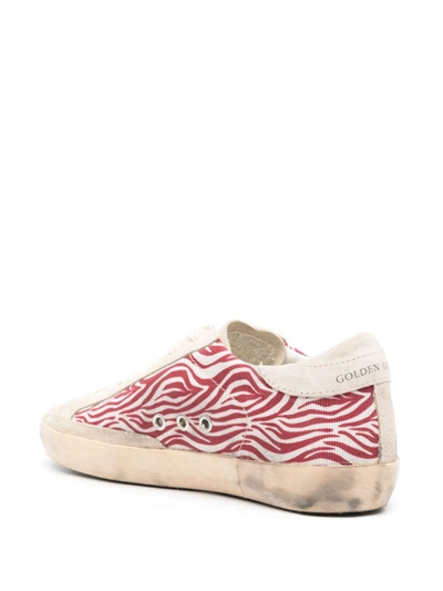 Shop Golden Goose Sneakers In Cream Red Zebra/beige/black