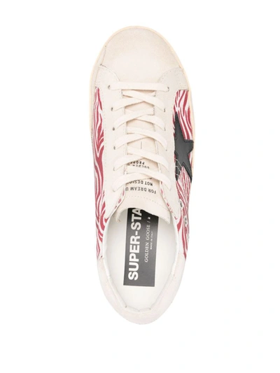 Shop Golden Goose Sneakers In Cream Red Zebra/beige/black