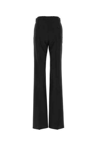 Shop Balenciaga Woman Black Wool Blend Pant